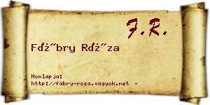 Fábry Róza névjegykártya