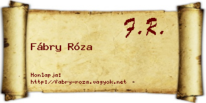 Fábry Róza névjegykártya